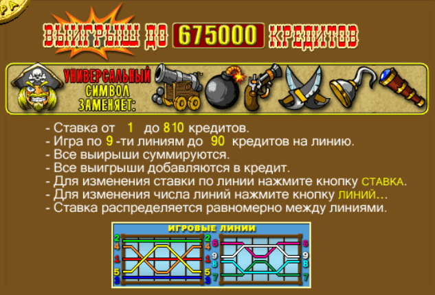 Играем в слот Пират Правила в Пирате