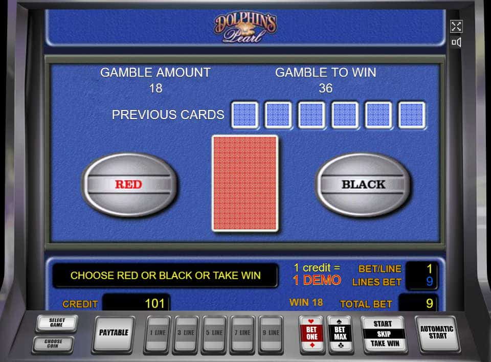 Риск-игра в слоте Dolphins Pearl